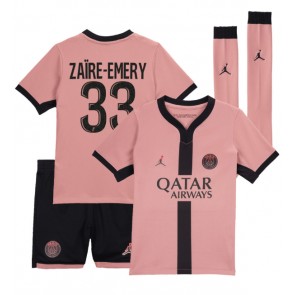 Paris Saint-Germain Warren Zaire-Emery #33 Dětské Alternativní dres komplet 2024-25 Krátký Rukáv (+ trenýrky)